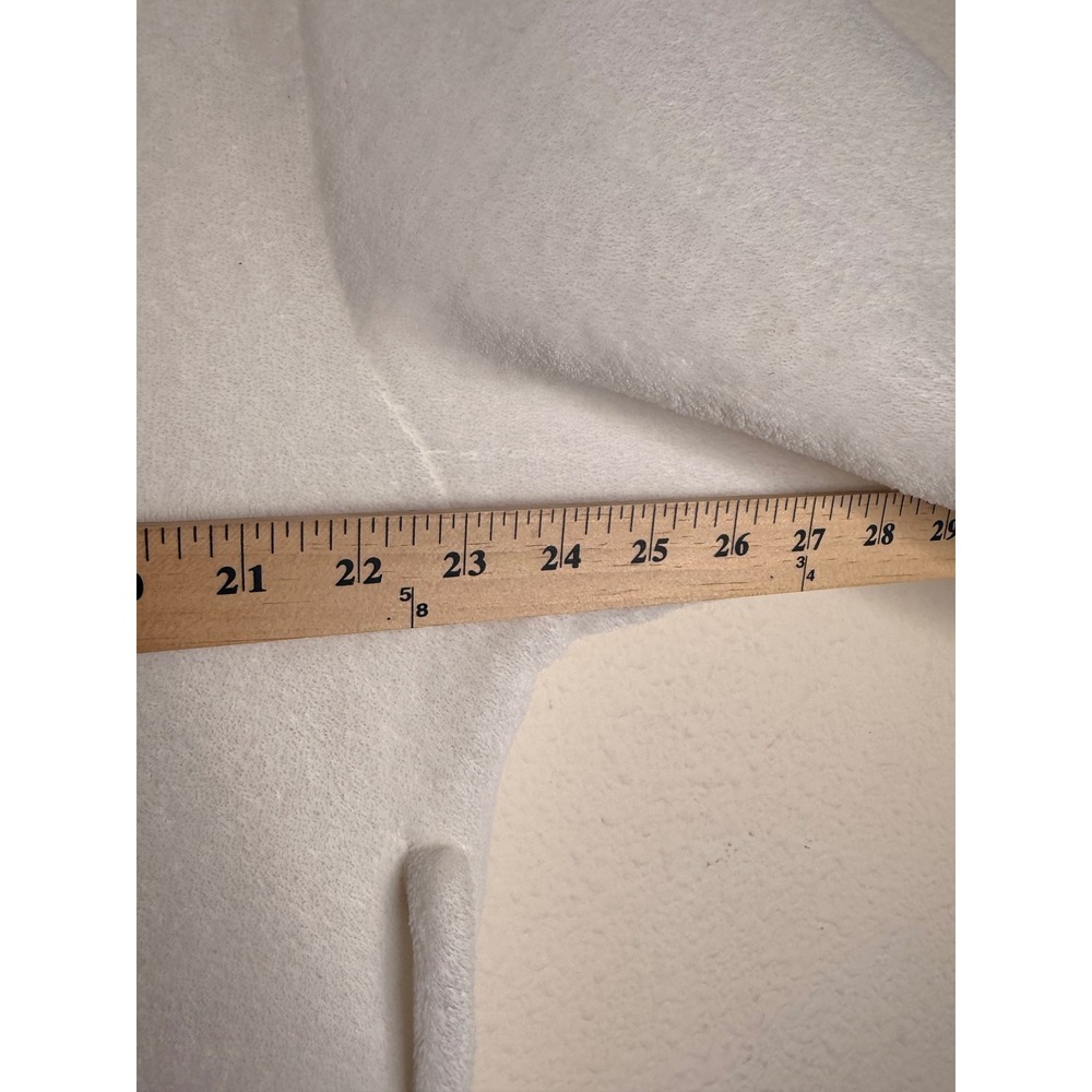 Pottery Barn White Fleece Robe M Ivory Sherpa Trim Monogram D Plush Spa Bathrobe - Picture 3 of 6